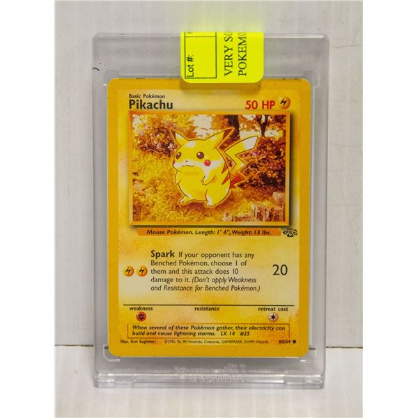 VERY SCARCE RED CHEEK PIKACHU POKEMON CARD 1999