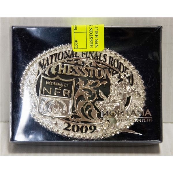 HESSTON MONTANA SILVERPLATE NFR BELT BUCKLE 2009