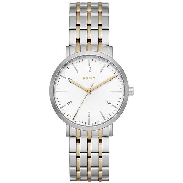 NEW DKNY WHITE DIAL TWO-TONE 36MM MSRP $236