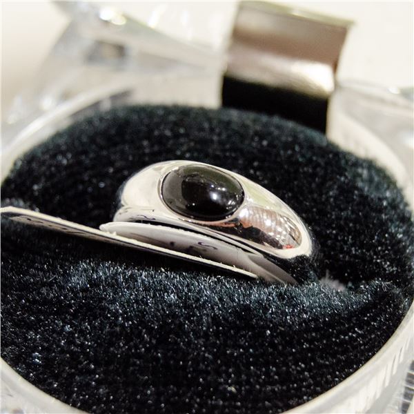 NEW STERLING 925 SILVER REAL ONYX BLACK STONE