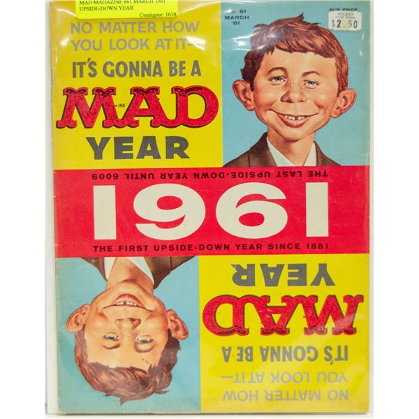 MAD MAGAZINE #61 MARCH 1961 UPSIDE-DOWN YEAR