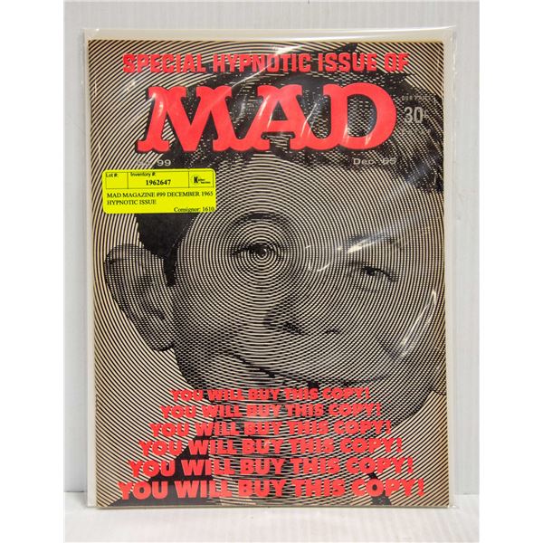 MAD MAGAZINE #99 DECEMBER 1965 HYPNOTIC ISSUE