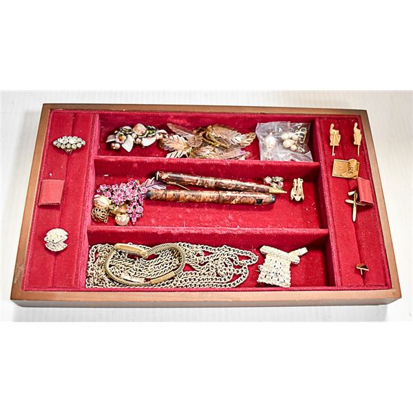TRAY FILLED WITH ESTATE JEWELRY