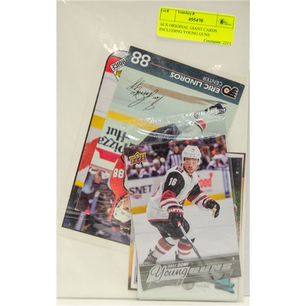 10 X ORIGINAL GIANT CARDS INCLUDING YOUNG GUNS