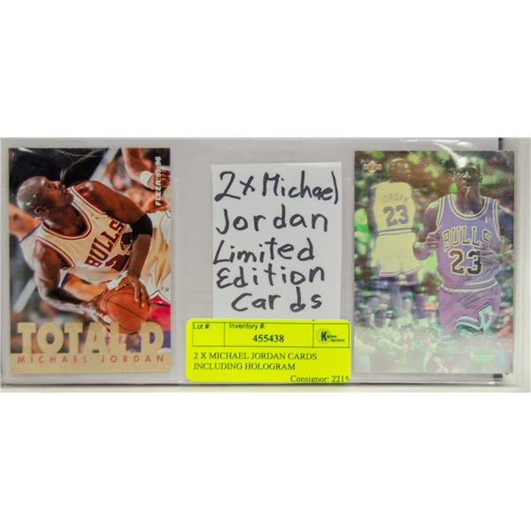 2 X MICHAEL JORDAN CARDS INCLUDING HOLOGRAM