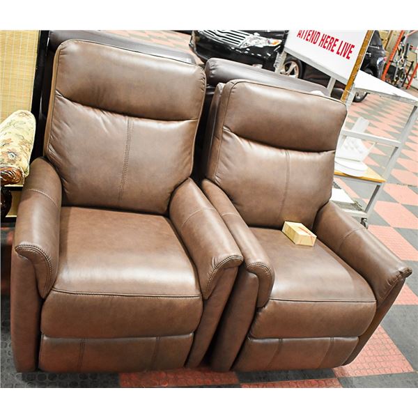 PAIR OF SHOWHOME GENUINE LEATHER ELECTRIC
