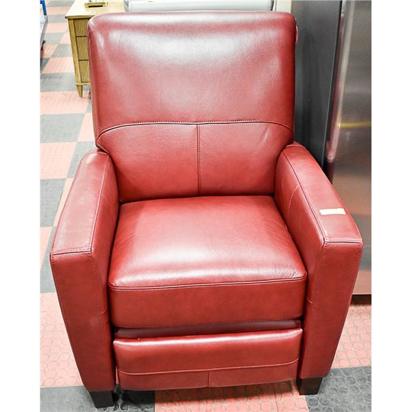 RED LEATHER SHOWHOME LEATHER RECLINING CHAIR