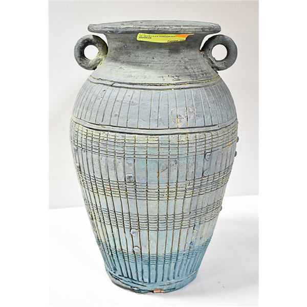 16" BLUE CLAY GARDEN POT WITH 2 HANDLES