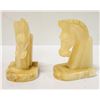 Image 1 : PAIR OF CARVED ONYX HORSE BOOKENDS