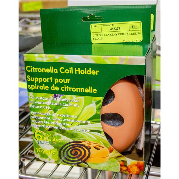 CITRONELLA CLAY COIL HOLDER W/ 6 COILS