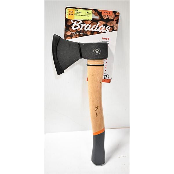 HATCHET WITH A  WOOD HANDLE