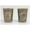 Image 1 : 2 ANTIQUE CIRCA 1790 FEIN ZINN PEWTER CUPS. ANGEL,
