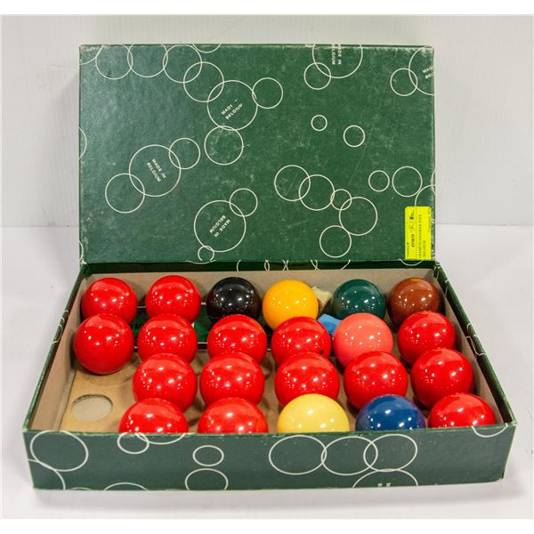 SET OF ARAMITH SNOOKER POOL BALLS - BELGIUM