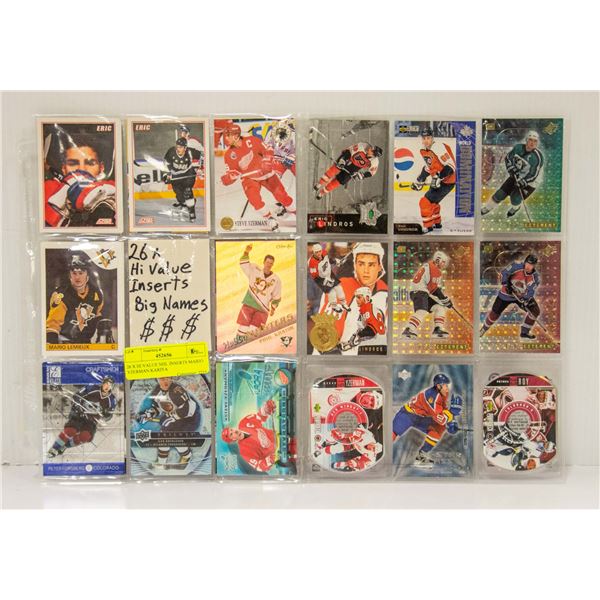 26 X HI VALUE NHL INSERTS MARIO YZERMAN KARIYA