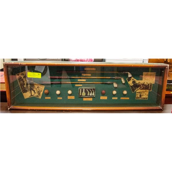 SATURDAY EVENING POST GOLF SHADOW BOX DISPLAY