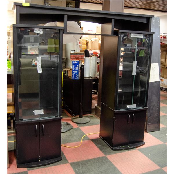 ENTERTAINMENT SETUP BLACK W/ GLASS DOORS