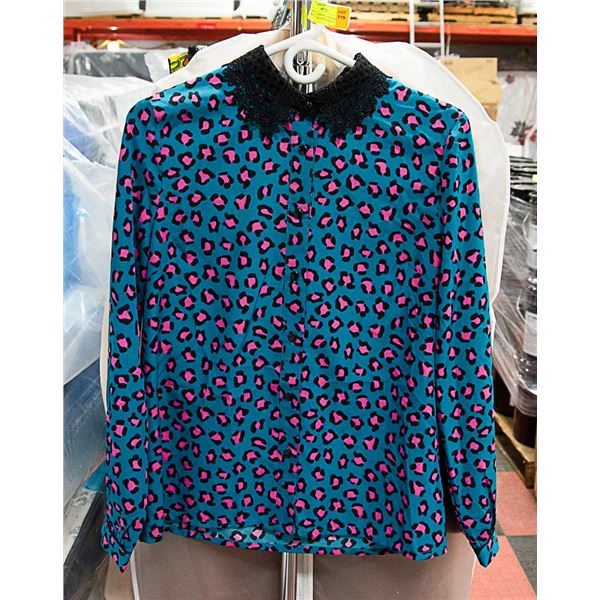 SMASHED LEMON LADIES BLUE WITH DOTS BLOUSE SIZE 6