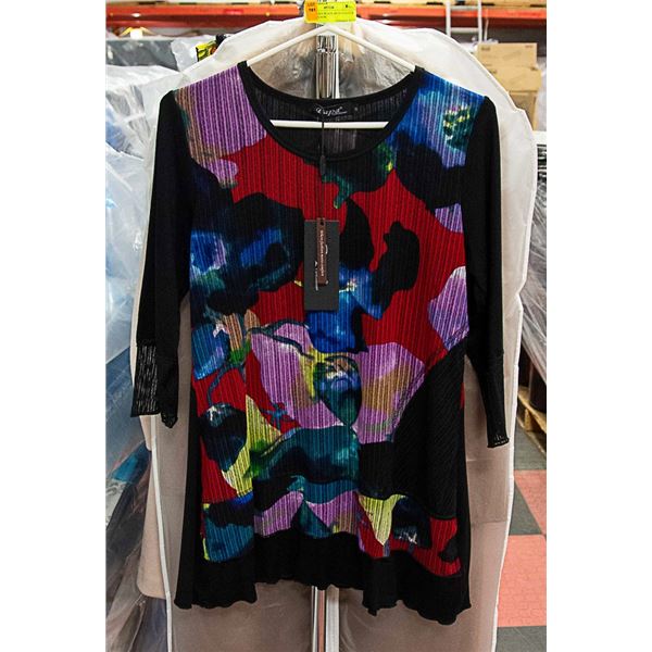 PAPA LADIES BLACK MUTI-COLOUR TOP SIZE S NEW
