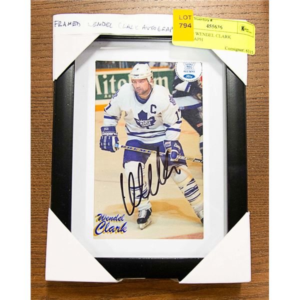FRAMED WENDEL CLARK AUTOGRAPH