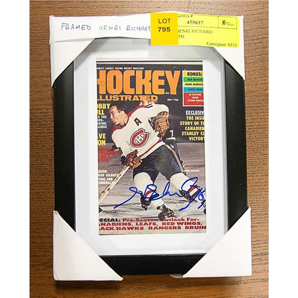 FRAMED HENRI RICHARD AUTOGRAPH