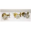 Image 1 : 3 X GLASS DOOR KNOBS 1950'S WITH ALL PARTS