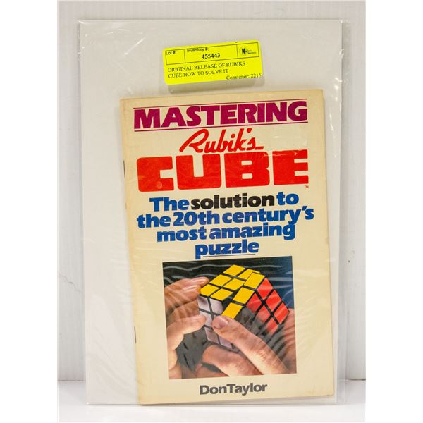 ORIGINAL RELEASE OF RUBIKS CUBE HOW TO SOLVE IT