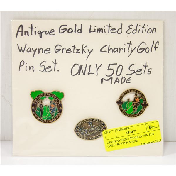 GRETZKY GOLF HOCKEY PIN SET ONLY 50 EVER MADE