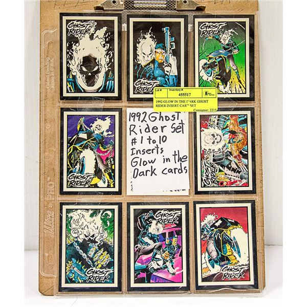 1992 GLOW IN THE DARK GHOST RIDER INSERT CARD SET