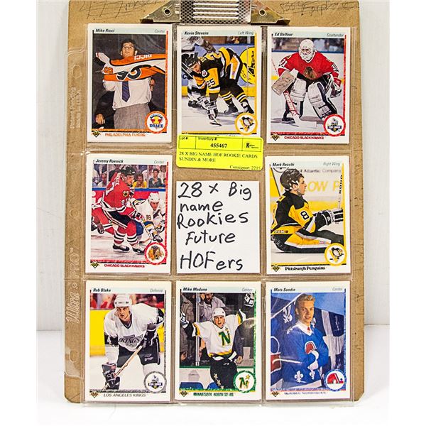 28 X BIG NAME HOF ROOKIE CARDS SUNDIN & MORE