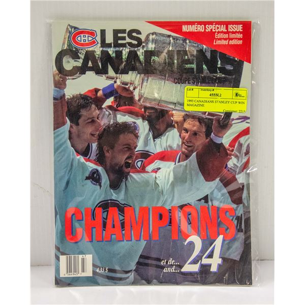1993 CANADIANS STANLEY CUP WIN MAGAZINE