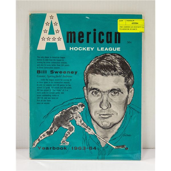 1963 AMERICAN HOCKEY LEAGUE YEARBOOK SCARCE