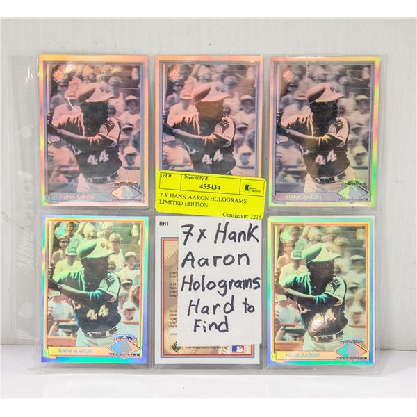 7 X HANK AARON HOLOGRAMS LIMITED EDITION