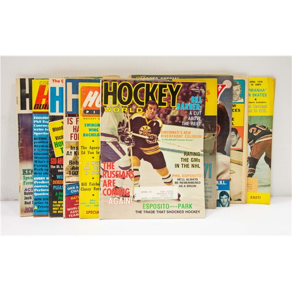 10 X 1970'S HOCKEY MAGAZINES EARLY NHL HISTORY
