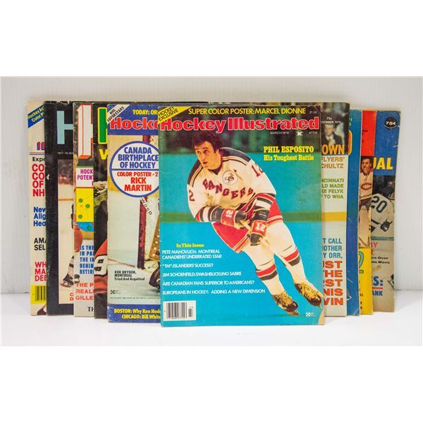 10 X 1970'S HOCKEY MAGAZINES EARLY NHL HISTORY