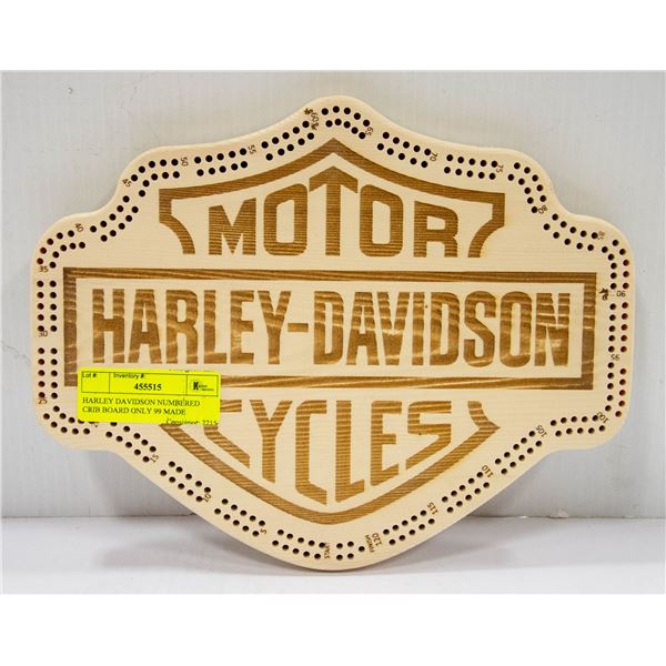 HARLEY DAVIDSON NUMBERED CRIB BOARD ONLY 99 MADE