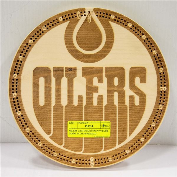 OILERS CRIB BOARD ONLY 99 EVER MADE EACH NUMBERED