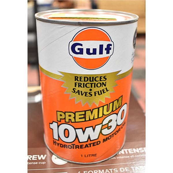 VINTAGE GULF SUPER 10 W 30 MOTOR OIL FULL CAN