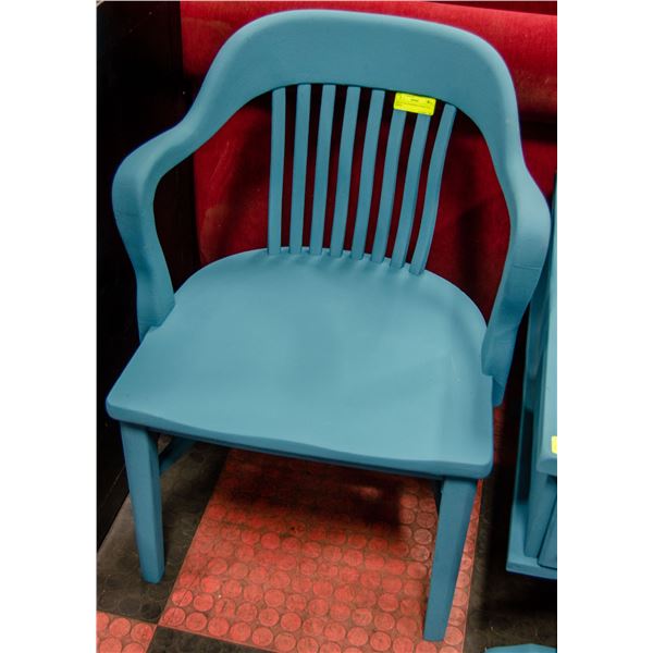 SOLID OAK BANKERS CHAIR TEAL GREEN
