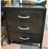 Image 1 : BLACK 3 DRAWER NIGHT STAND