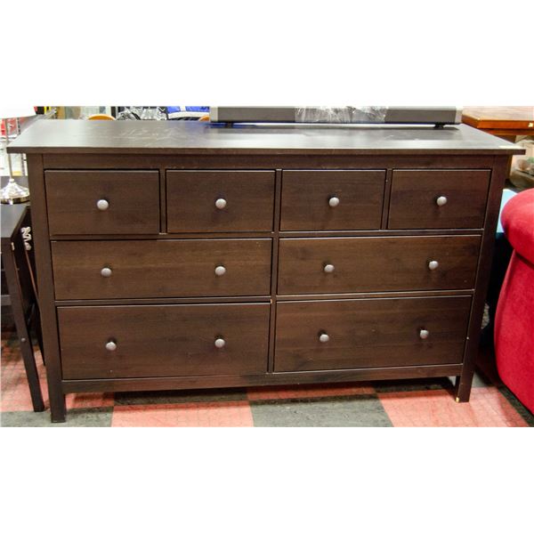 BLACK DRESSER W/ 8 DRAWERS APPROX H-37.5"