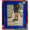 Image 1 : BLUE FRAMED MIRROR 31.5" TALL 25" WIDE
