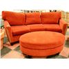 Image 1 : COUCH AND OTTOMAN SUNSET ORANGE COLOR