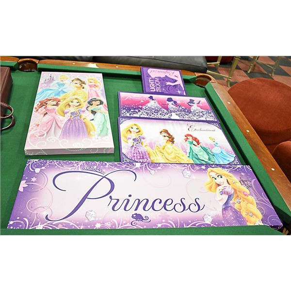 SET OF 5 DISNEY PRINCESS CANVAS ART WORK