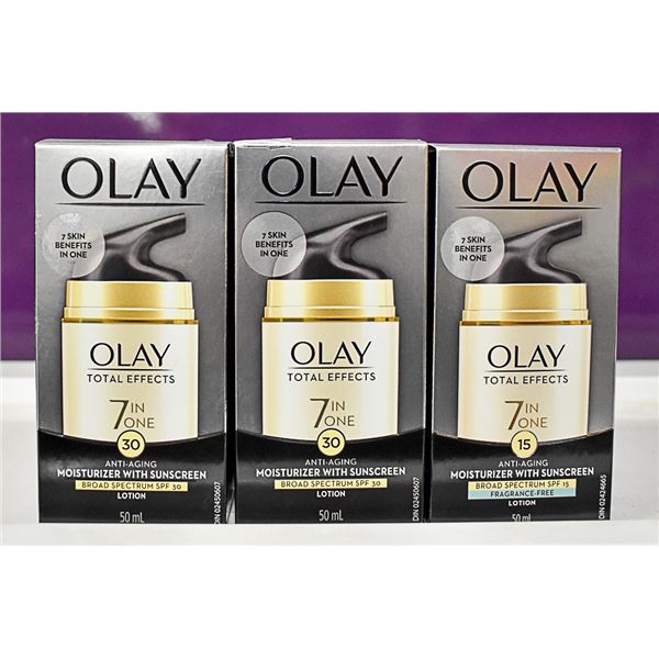 3 BOXES OF OLAY TOTAL EFFECTS 7 IN 1 ANTI-AGING