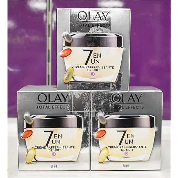 3 BOXES OF OLAY TOTAL EFFECTS 7 IN ONE NIGHT