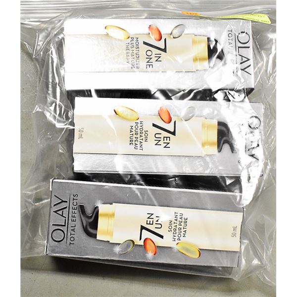 3 BOXES OF OLAY TOTAL EFFECTS 7 IN ONE MOISTURIZER