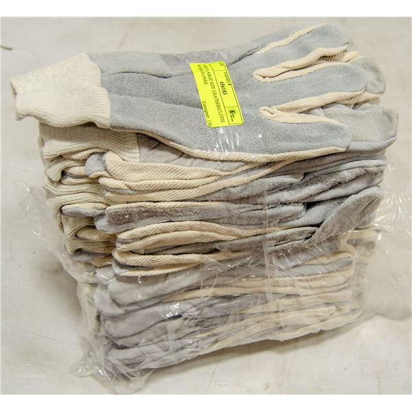 24PCS LARGE SIZE LEATHER/CLOTH WORK GLOVES