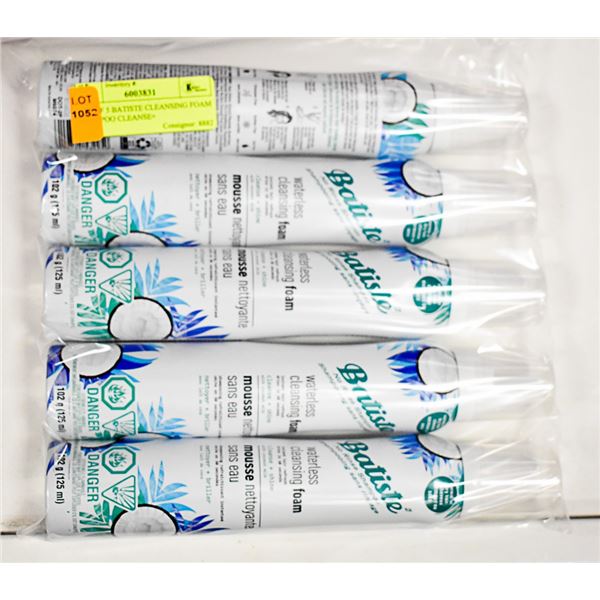 LOT OF 5 BATISTE CLEANSING FOAM SHAMPOO CLEANSE+