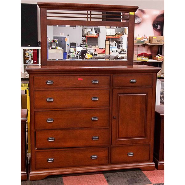 TALL DRESSER WITH BEVELLED MIRROR