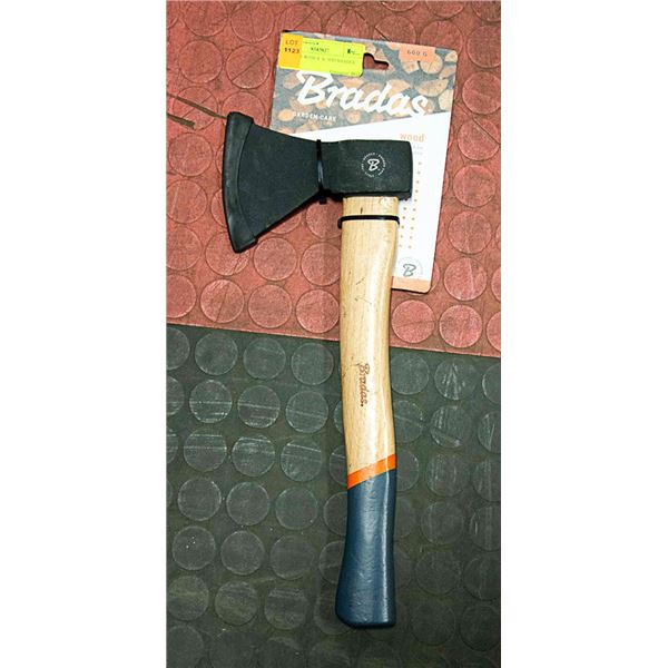 HATCHET WITH A  WOOD HANDLE